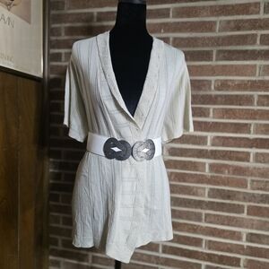 Basic Editions Cream Knit Top